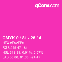 カラーコード: CMYK 0 / 81 / 26 / 4 | qconv.com