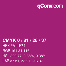 Color code: CMYK 0 / 81 / 28 / 37 | qconv.com