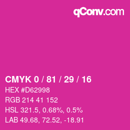 Color code: CMYK 0 / 81 / 29 / 16 | qconv.com