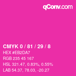 Color code: CMYK 0 / 81 / 29 / 8 | qconv.com
