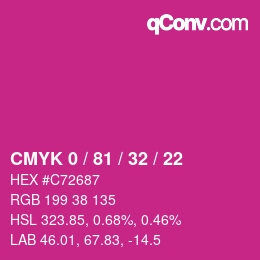 颜色代码: CMYK 0 / 81 / 32 / 22 | qconv.com