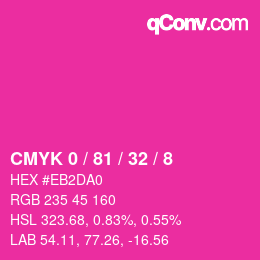 カラーコード: CMYK 0 / 81 / 32 / 8 | qconv.com