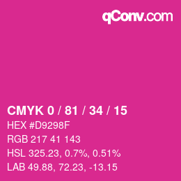 Farbcode: CMYK 0 / 81 / 34 / 15 | qconv.com
