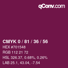 Color code: CMYK 0 / 81 / 36 / 56 | qconv.com