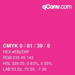 Color code: CMYK 0 / 81 / 39 / 8 | qconv.com