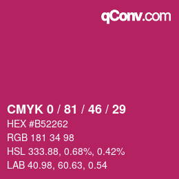 Color code: CMYK 0 / 81 / 46 / 29 | qconv.com