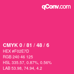 Color code: CMYK 0 / 81 / 48 / 6 | qconv.com