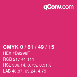 颜色代码: CMYK 0 / 81 / 49 / 15 | qconv.com