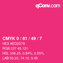 Color code: CMYK 0 / 81 / 49 / 7 | qconv.com