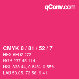 颜色代码: CMYK 0 / 81 / 52 / 7 | qconv.com