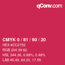 Color code: CMYK 0 / 81 / 60 / 20 | qconv.com
