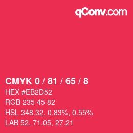 Color code: CMYK 0 / 81 / 65 / 8 | qconv.com