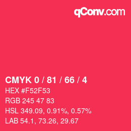Color code: CMYK 0 / 81 / 66 / 4 | qconv.com