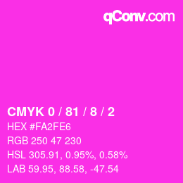 颜色代码: CMYK 0 / 81 / 8 / 2 | qconv.com
