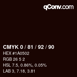 Color code: CMYK 0 / 81 / 92 / 90 | qconv.com