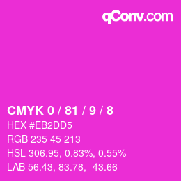 カラーコード: CMYK 0 / 81 / 9 / 8 | qconv.com