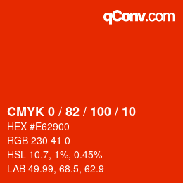 Color code: CMYK 0 / 82 / 100 / 10 | qconv.com