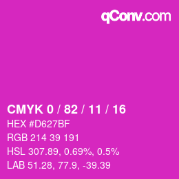 Color code: CMYK 0 / 82 / 11 / 16 | qconv.com