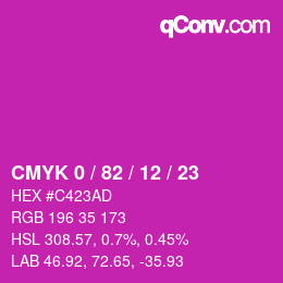 Color code: CMYK 0 / 82 / 12 / 23 | qconv.com