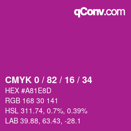 Color code: CMYK 0 / 82 / 16 / 34 | qconv.com