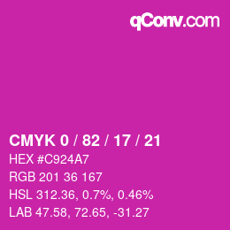 Color code: CMYK 0 / 82 / 17 / 21 | qconv.com