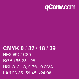 Color code: CMYK 0 / 82 / 18 / 39 | qconv.com