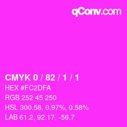Color code: CMYK 0 / 82 / 1 / 1 | qconv.com