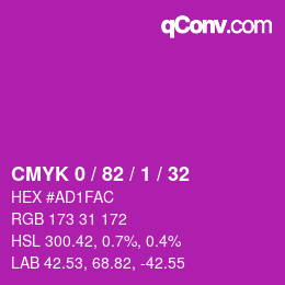 Color code: CMYK 0 / 82 / 1 / 32 | qconv.com