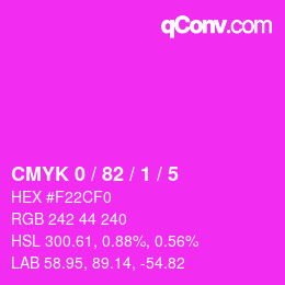 颜色代码: CMYK 0 / 82 / 1 / 5 | qconv.com