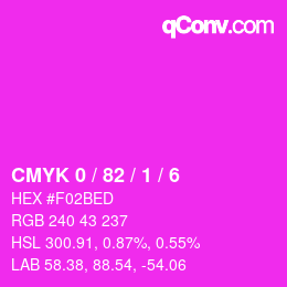 颜色代码: CMYK 0 / 82 / 1 / 6 | qconv.com