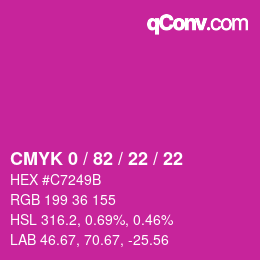 カラーコード: CMYK 0 / 82 / 22 / 22 | qconv.com