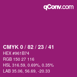 Color code: CMYK 0 / 82 / 23 / 41 | qconv.com