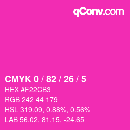 Color code: CMYK 0 / 82 / 26 / 5 | qconv.com