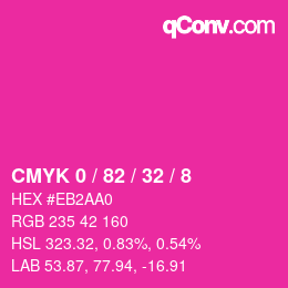カラーコード: CMYK 0 / 82 / 32 / 8 | qconv.com