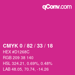 カラーコード: CMYK 0 / 82 / 33 / 18 | qconv.com