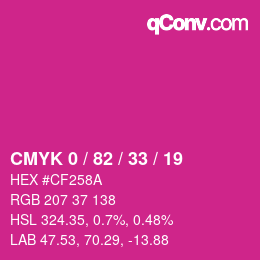 Color code: CMYK 0 / 82 / 33 / 19 | qconv.com