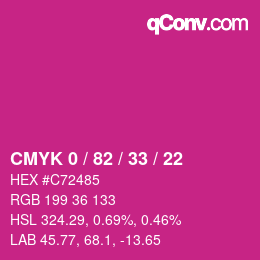 Farbcode: CMYK 0 / 82 / 33 / 22 | qconv.com