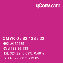 Color code: CMYK 0 / 82 / 33 / 22 | qconv.com
