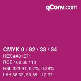 Color code: CMYK 0 / 82 / 33 / 34 | qconv.com