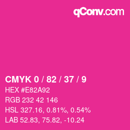 Farbcode: CMYK 0 / 82 / 37 / 9 | qconv.com