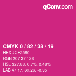 Color code: CMYK 0 / 82 / 38 / 19 | qconv.com