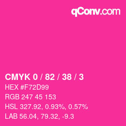カラーコード: CMYK 0 / 82 / 38 / 3 | qconv.com