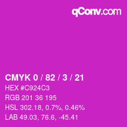 Color code: CMYK 0 / 82 / 3 / 21 | qconv.com