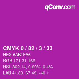 Color code: CMYK 0 / 82 / 3 / 33 | qconv.com