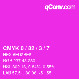 Color code: CMYK 0 / 82 / 3 / 7 | qconv.com