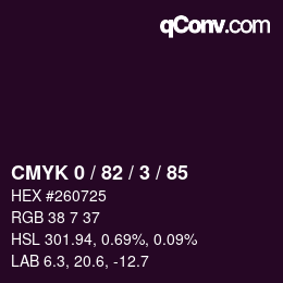 Code couleur: CMYK 0 / 82 / 3 / 85 | qconv.com
