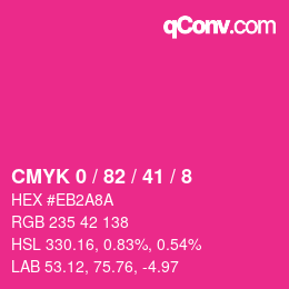 Color code: CMYK 0 / 82 / 41 / 8 | qconv.com