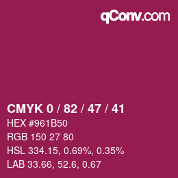 Color code: CMYK 0 / 82 / 47 / 41 | qconv.com