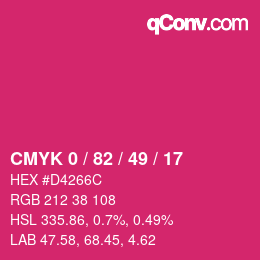 颜色代码: CMYK 0 / 82 / 49 / 17 | qconv.com