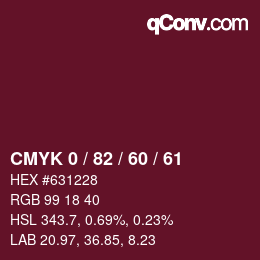 Color code: CMYK 0 / 82 / 60 / 61 | qconv.com